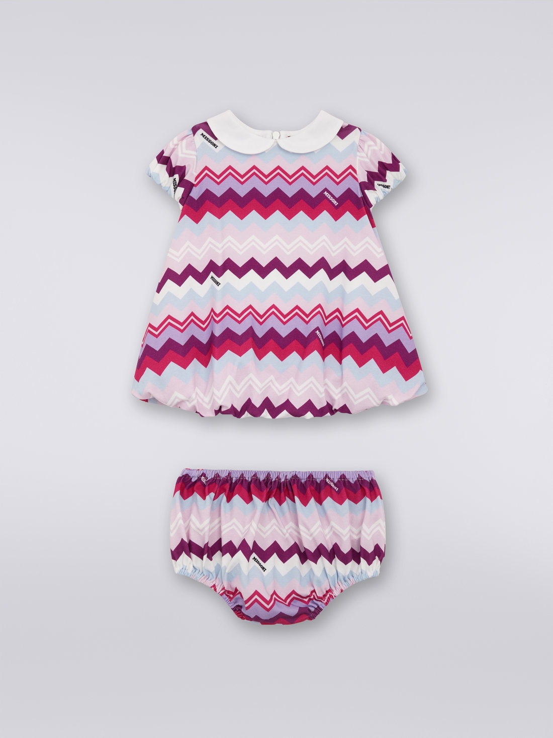 Ensemble deux pièces avec robe et dessous en coton zigzag, Multicolore  - 8053147030531 - 0