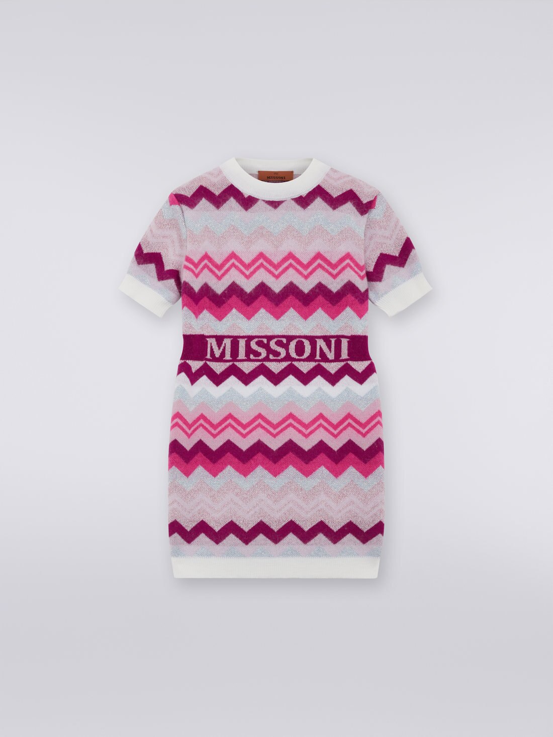 Wool zigzag dress with logo, Multicoloured  - 8053147031194 - 0