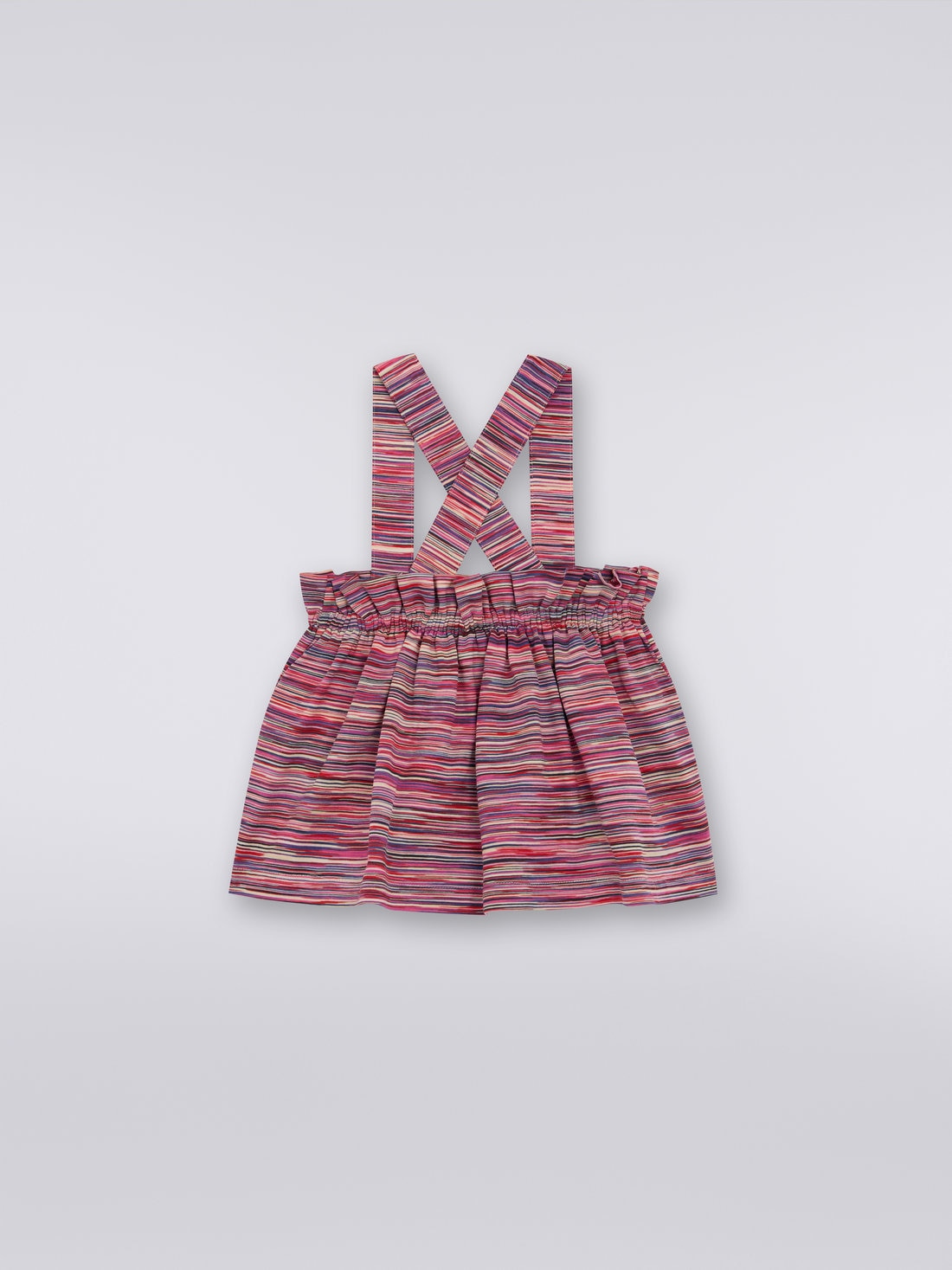 Jupe en coton flammé avec bretelles, Multicolore  - 8053147031392 - 1