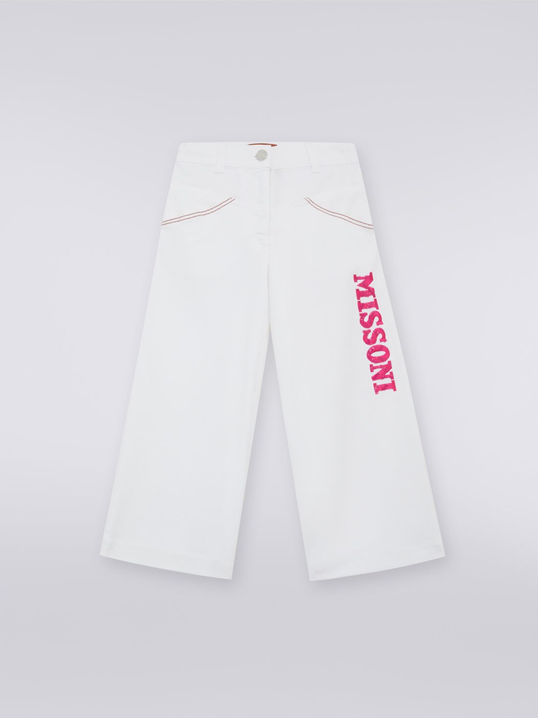Palazzo trousers with sequins logo, Pink   - 8053147032139 - 0