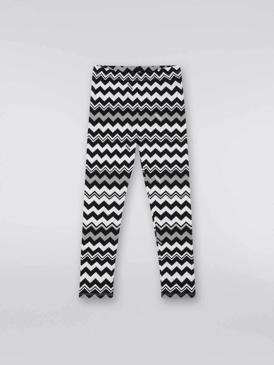 Zigzag cotton blend leggings Black & White