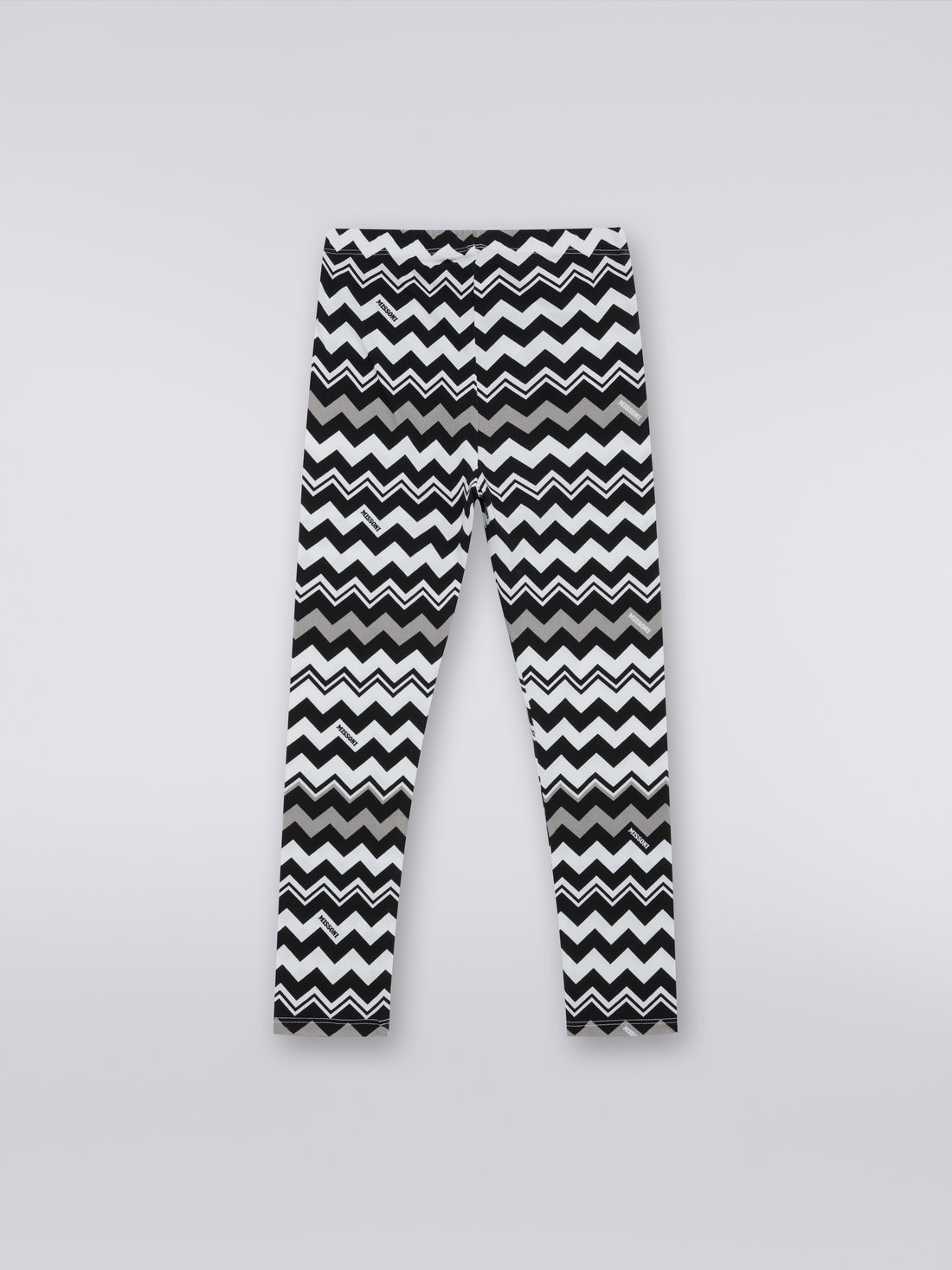 Legging en coton mélangé zig zag Noir & Blanc