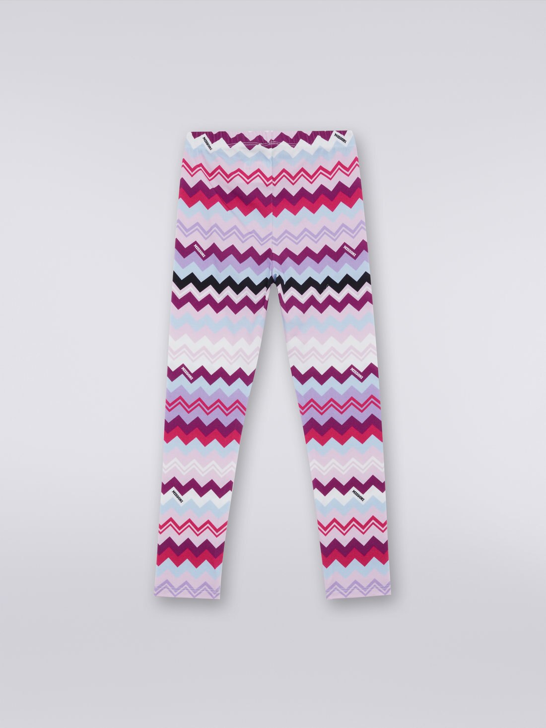 Leggings en mezcla de algodón zigzag, Multicolor  - KS23WI0BBV00E0SM96I - 1