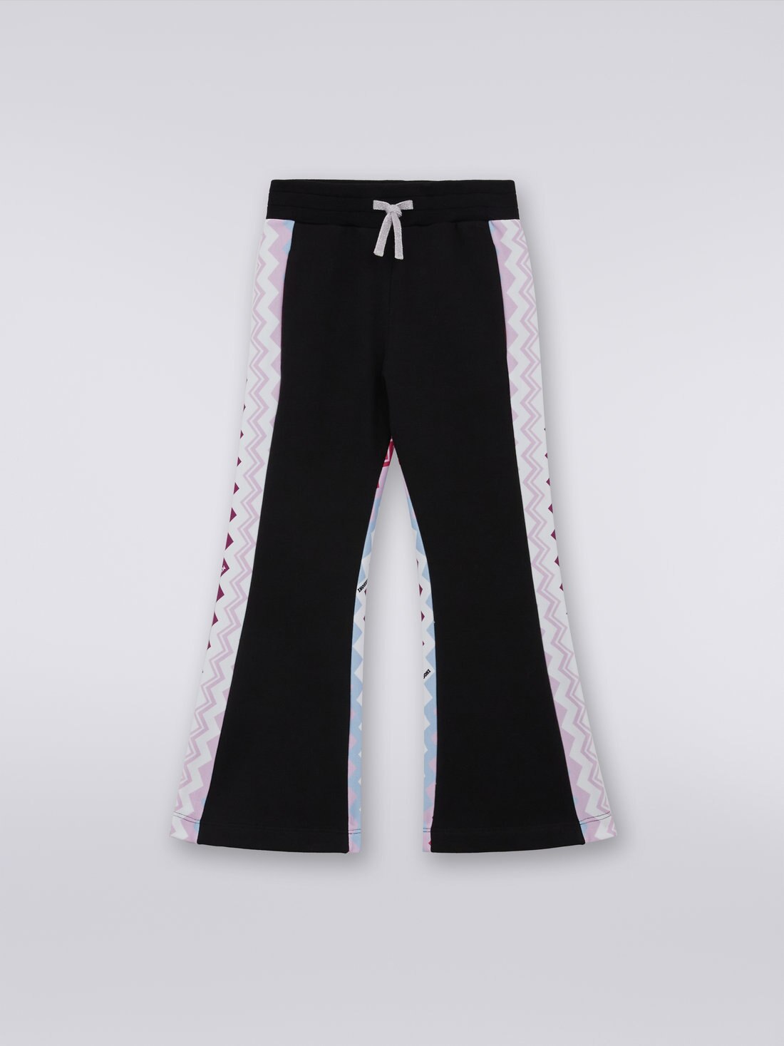 Joggers acampanados de algodón con motivo zigzag, Negro    - 8053147032443 - 0