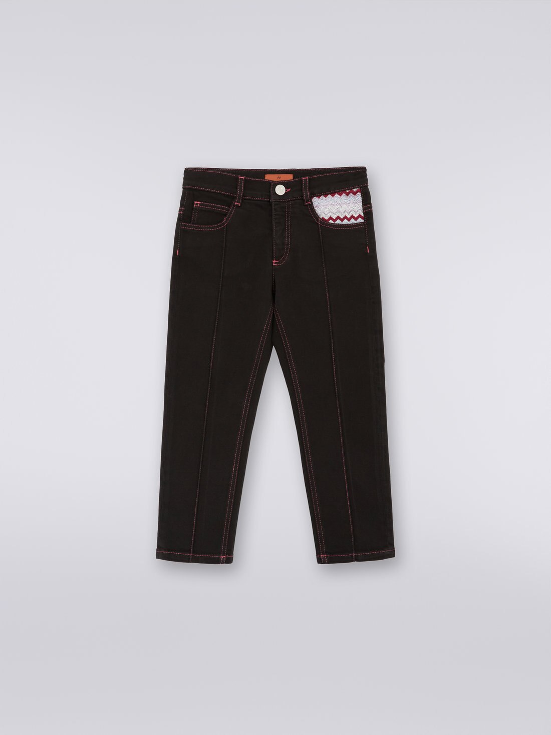 Jean à cinq poches avec empiècement à chevrons, Noir    - 8053147032689 - 0