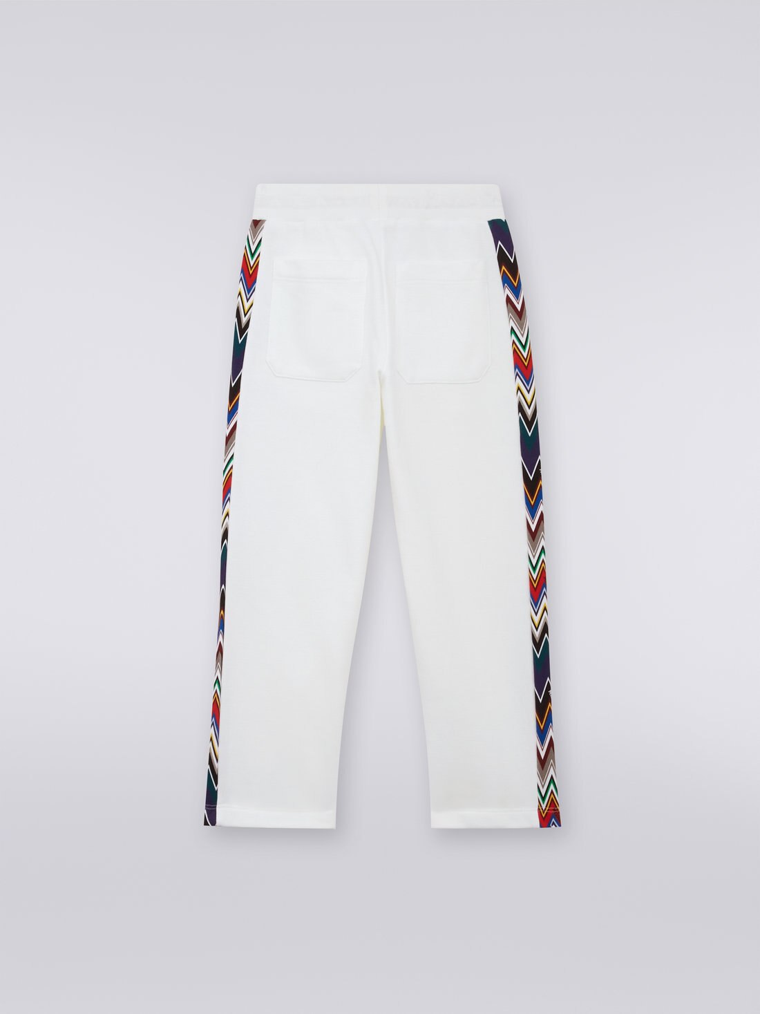 Cotton fleece joggers with chevron inserts, Multicoloured  - 8053147033006 - 1