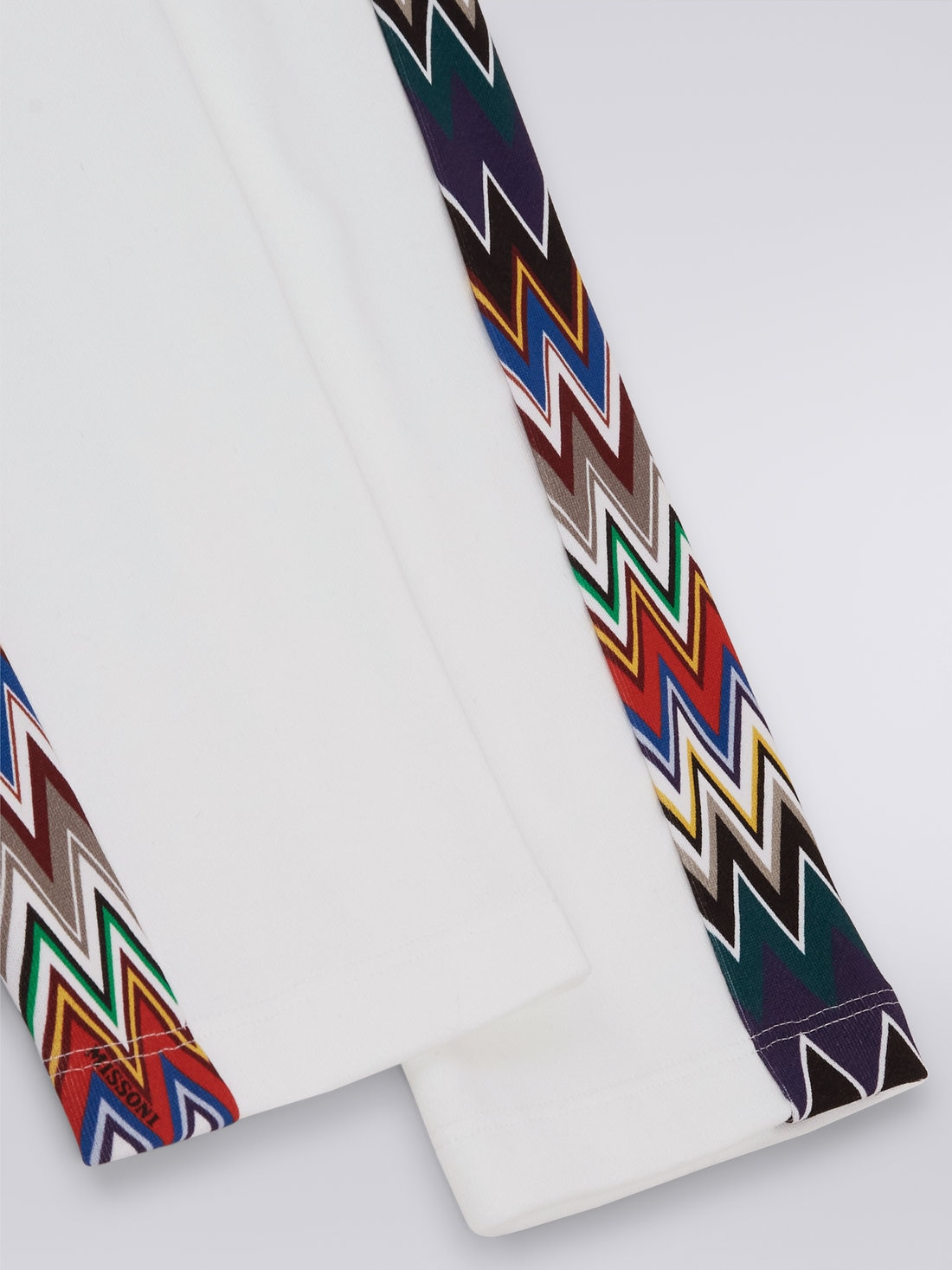 Cotton fleece joggers with chevron inserts, Multicoloured  - 8053147033006 - 3