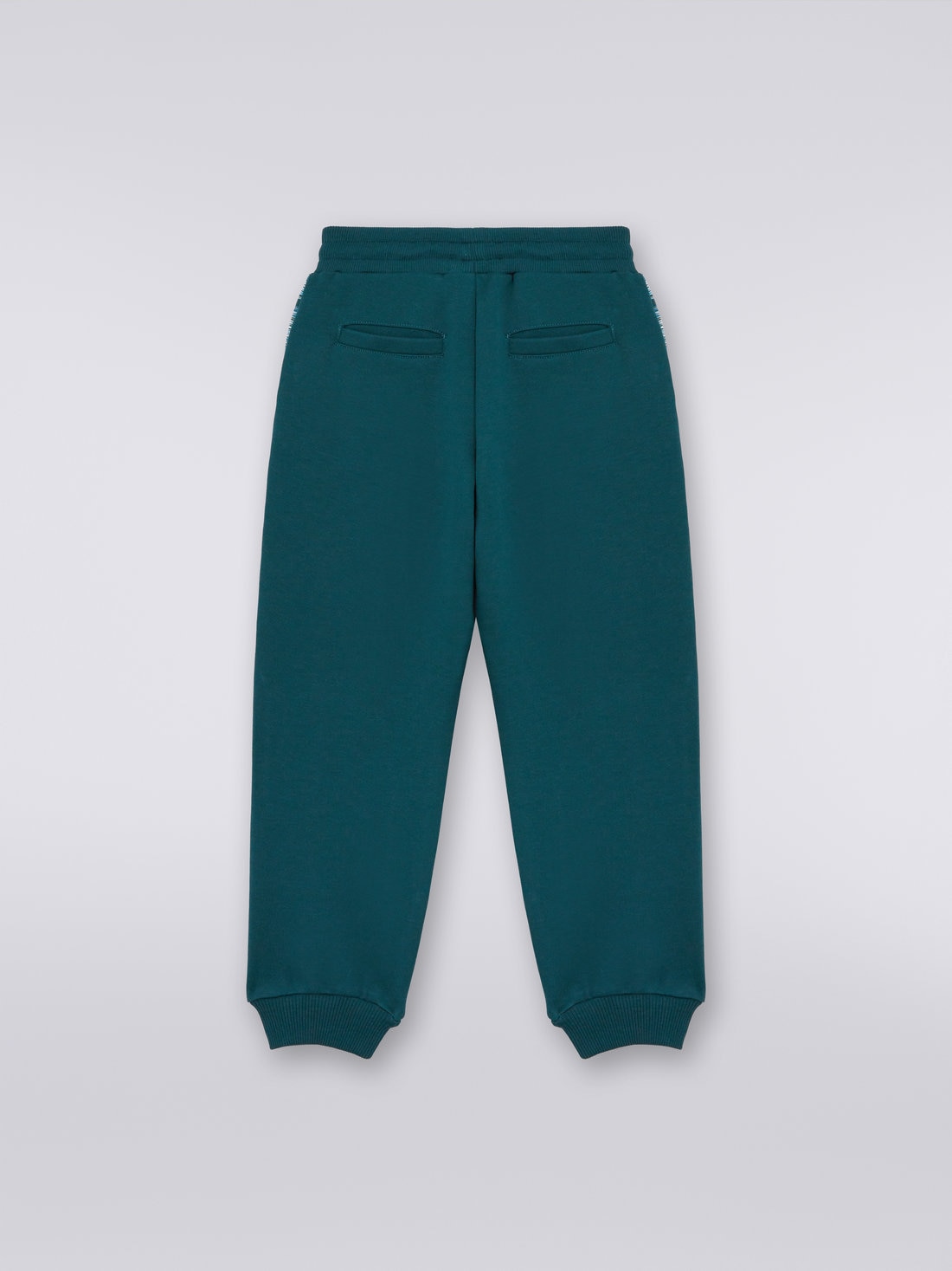 Joggers de felpa de algodón con inserciones flameadas, Verde  - 8053147033112 - 1