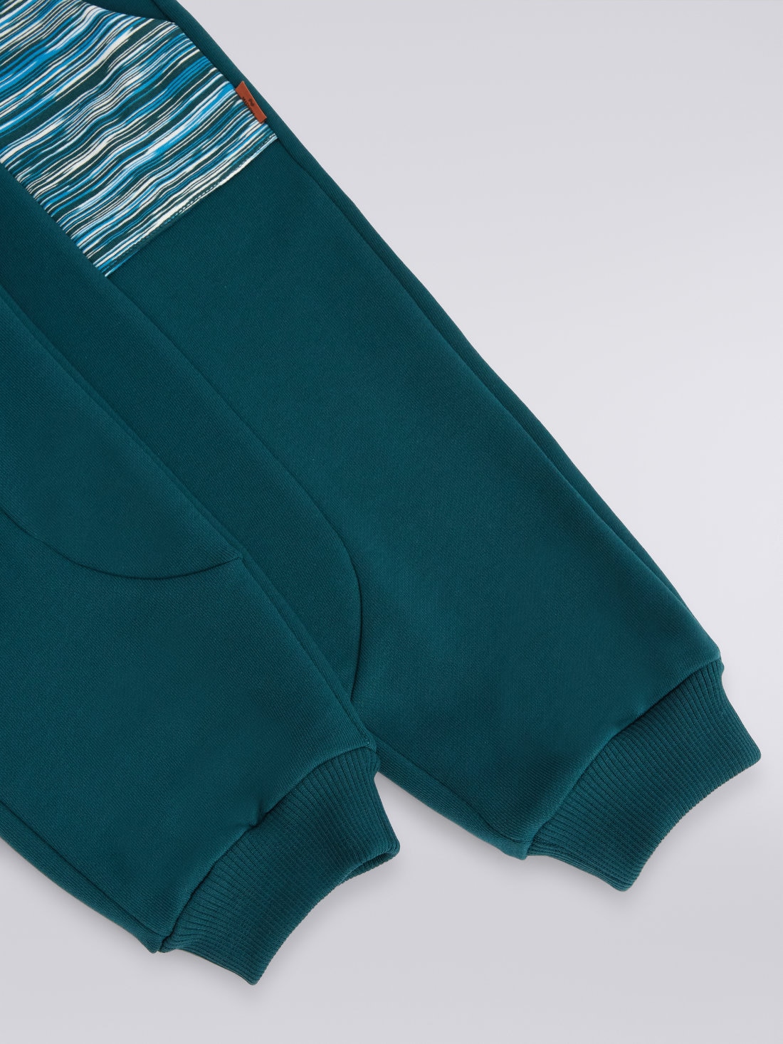 Joggers de felpa de algodón con inserciones flameadas, Verde  - 8053147033112 - 3