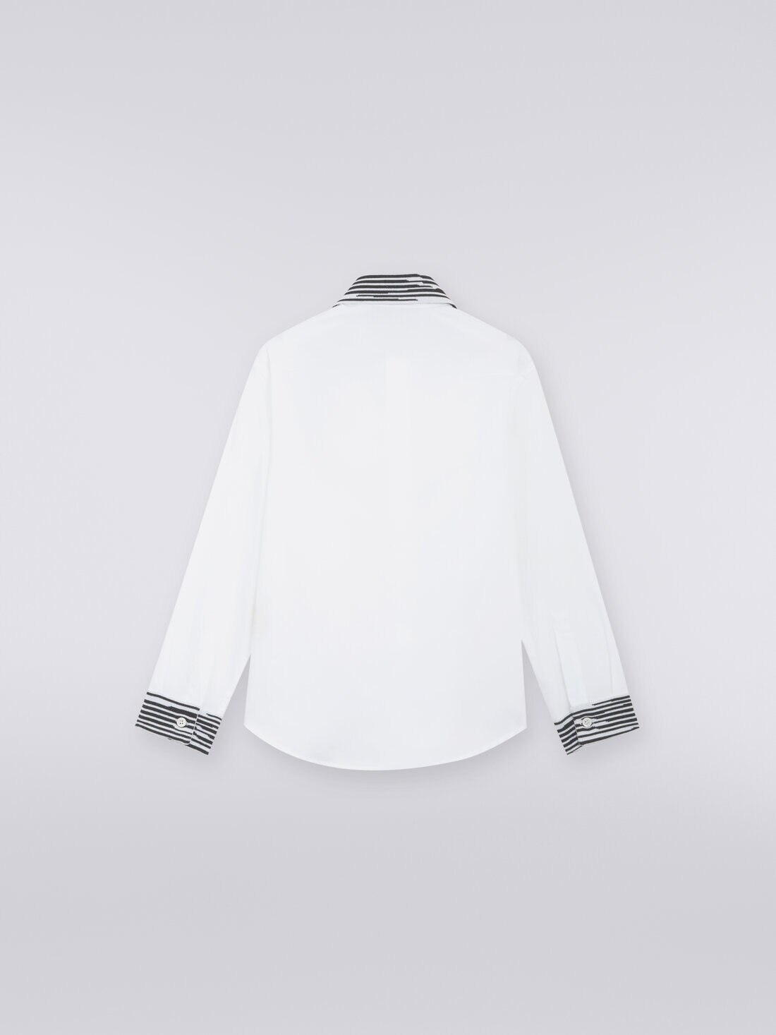 Camicia a maniche lunghe in cotone, Bianco & Nero - KS23WJ02BV00EOSM92N - 1