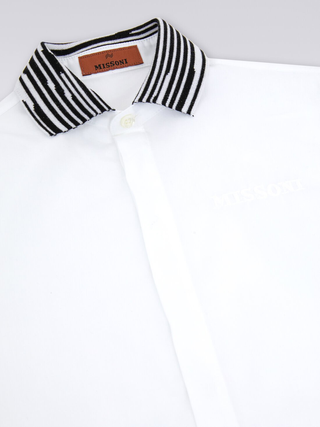 Camicia a maniche lunghe in cotone, Bianco & Nero - KS23WJ02BV00EOSM92N - 2