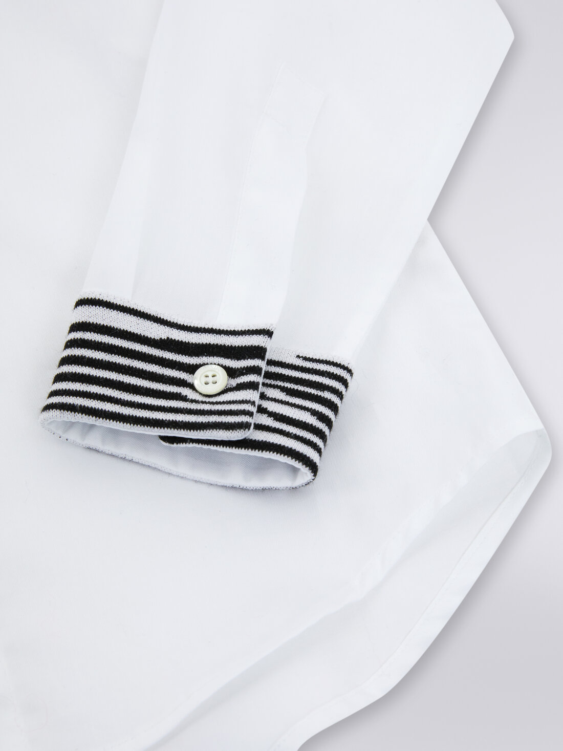 Camicia a maniche lunghe in cotone, Bianco & Nero - KS23WJ02BV00EOSM92N - 3