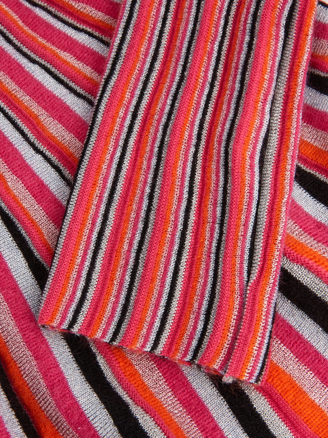 Long-sleeved cotton blend sweater with vertical stripes, Multicoloured  - KS23WL09BV00E0SM96I - 3