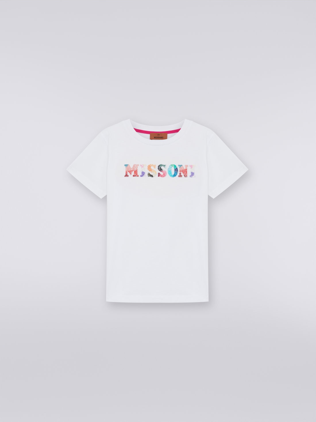 Cotton T- shirt with sequins logo