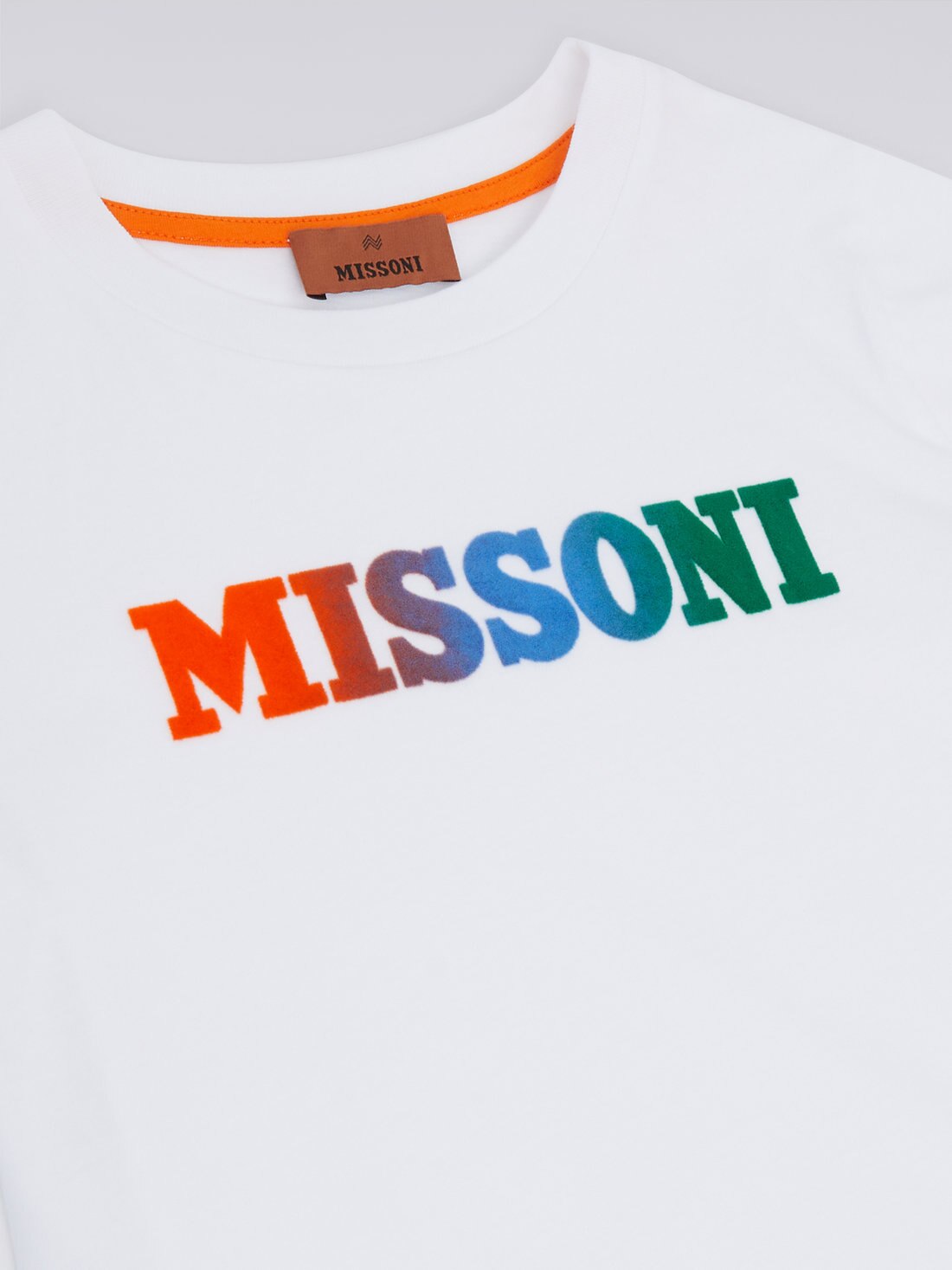Short-sleeved cotton T-shirt with logo , White  - KS23WL0GBV00E3S019E - 2