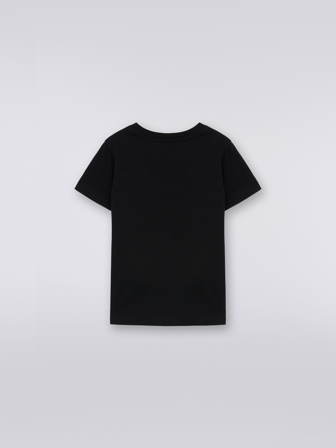 Kurzärmeliges Baumwoll-T-Shirt mit Logo, Schwarz    - 8053147034379 - 1