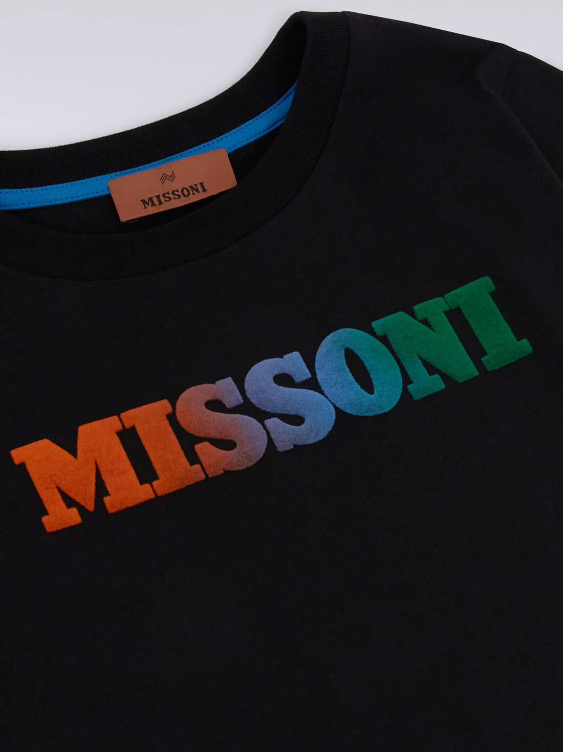 Kurzärmeliges Baumwoll-T-Shirt mit Logo, Schwarz    - 8053147034379 - 2