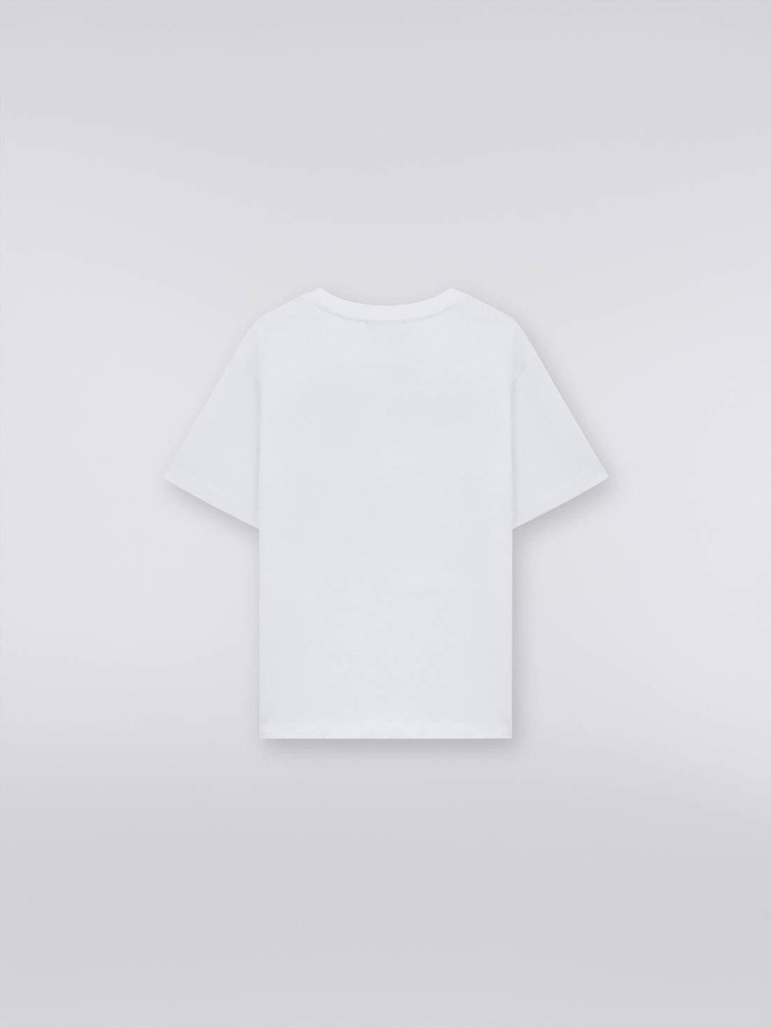 Cotton T-shirt with zigzag print and logo, White  - 8053147034768 - 1
