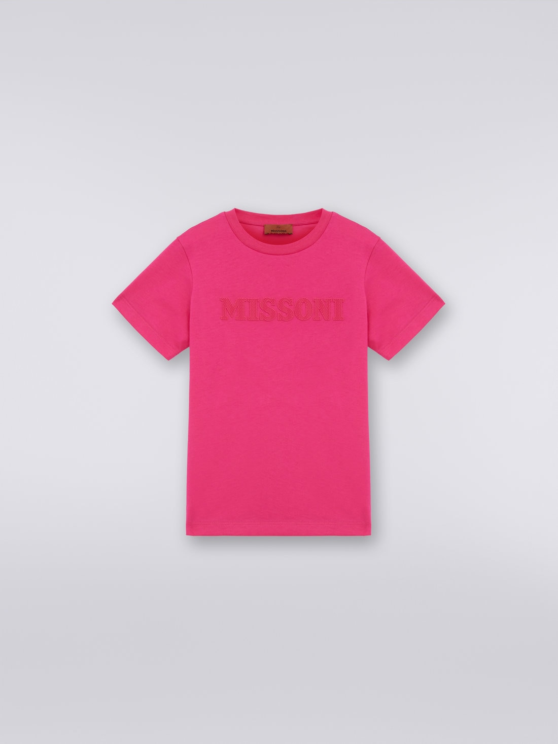 Camiseta de algodón con logotipo en relieve, Rosa   - 8053147034881 - 0