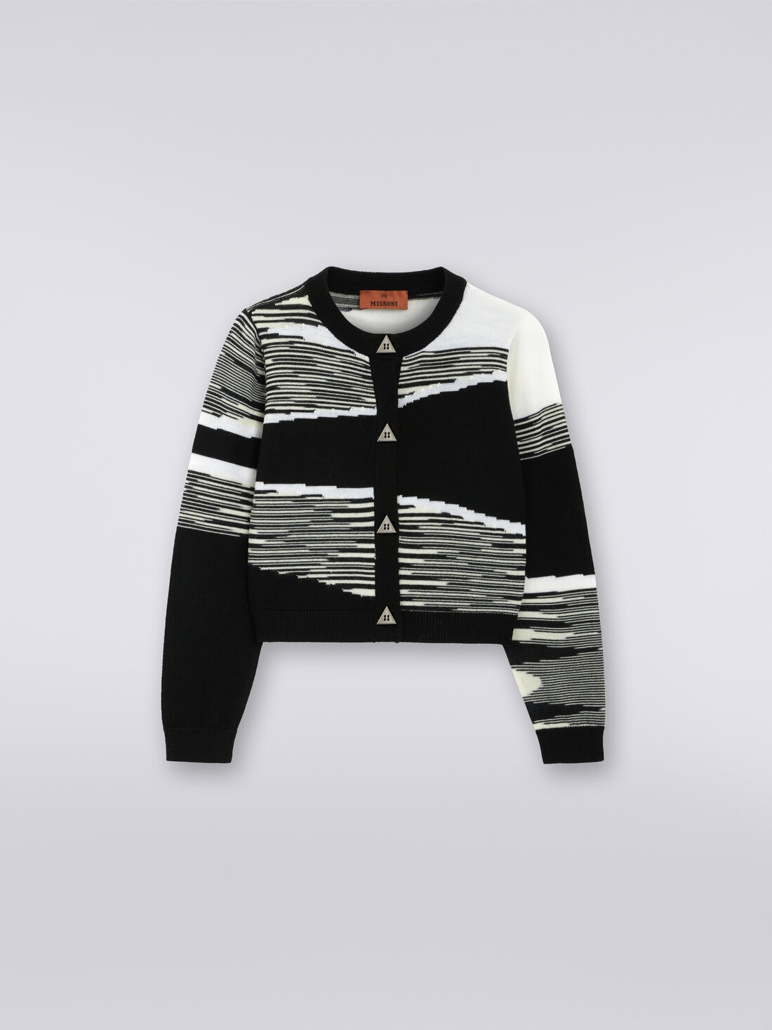 Strickjacke aus reiner Schurwolle, Weiß & Schwarz - 8053147026886 - 0