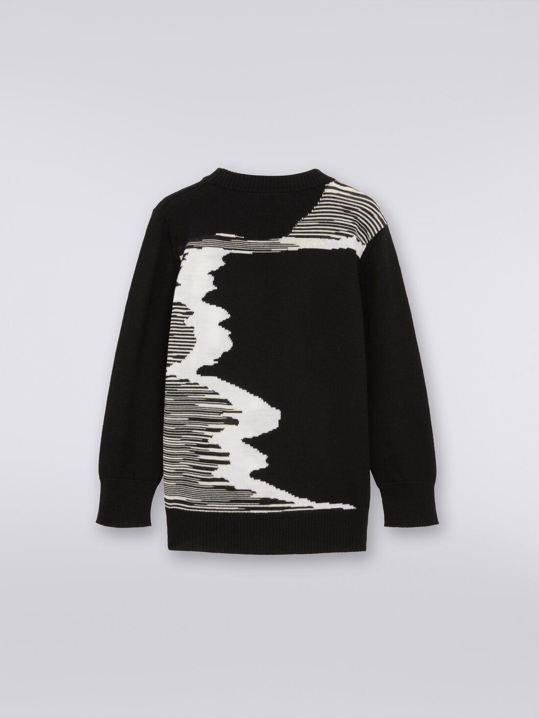Pure virgin wool crew-neck sweater, Black & White - KS23WN0CBV00EOSM92O - 1