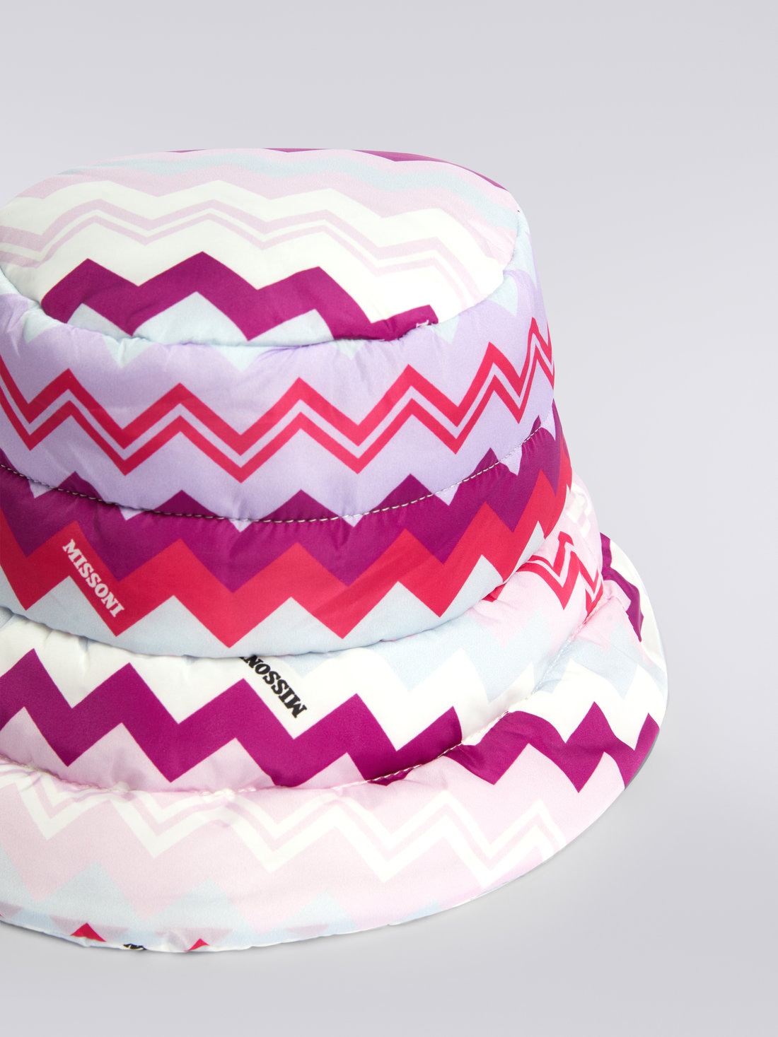 Zigzag nylon bucket hat, Multicoloured  - KS23WS08BV00E0SM96I - 2