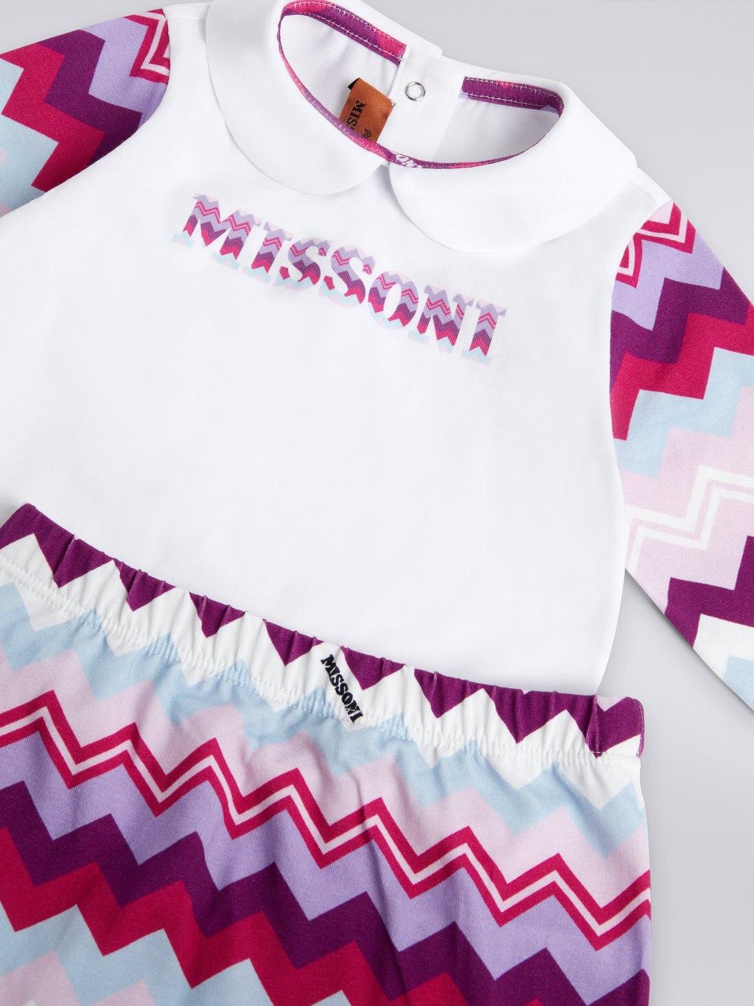 Three-piece set in cotton with zigzag pattern, Multicoloured  - KS23WU02BV00E3SM96I - 2