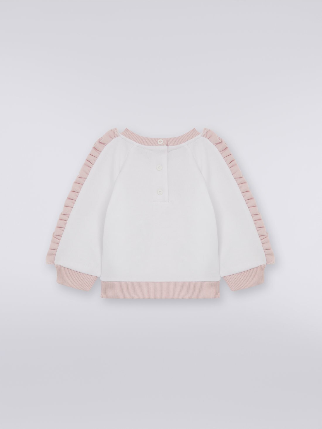 Pull en coton avec fronces et logo dégradé, Rose   - 8053147037301 - 1