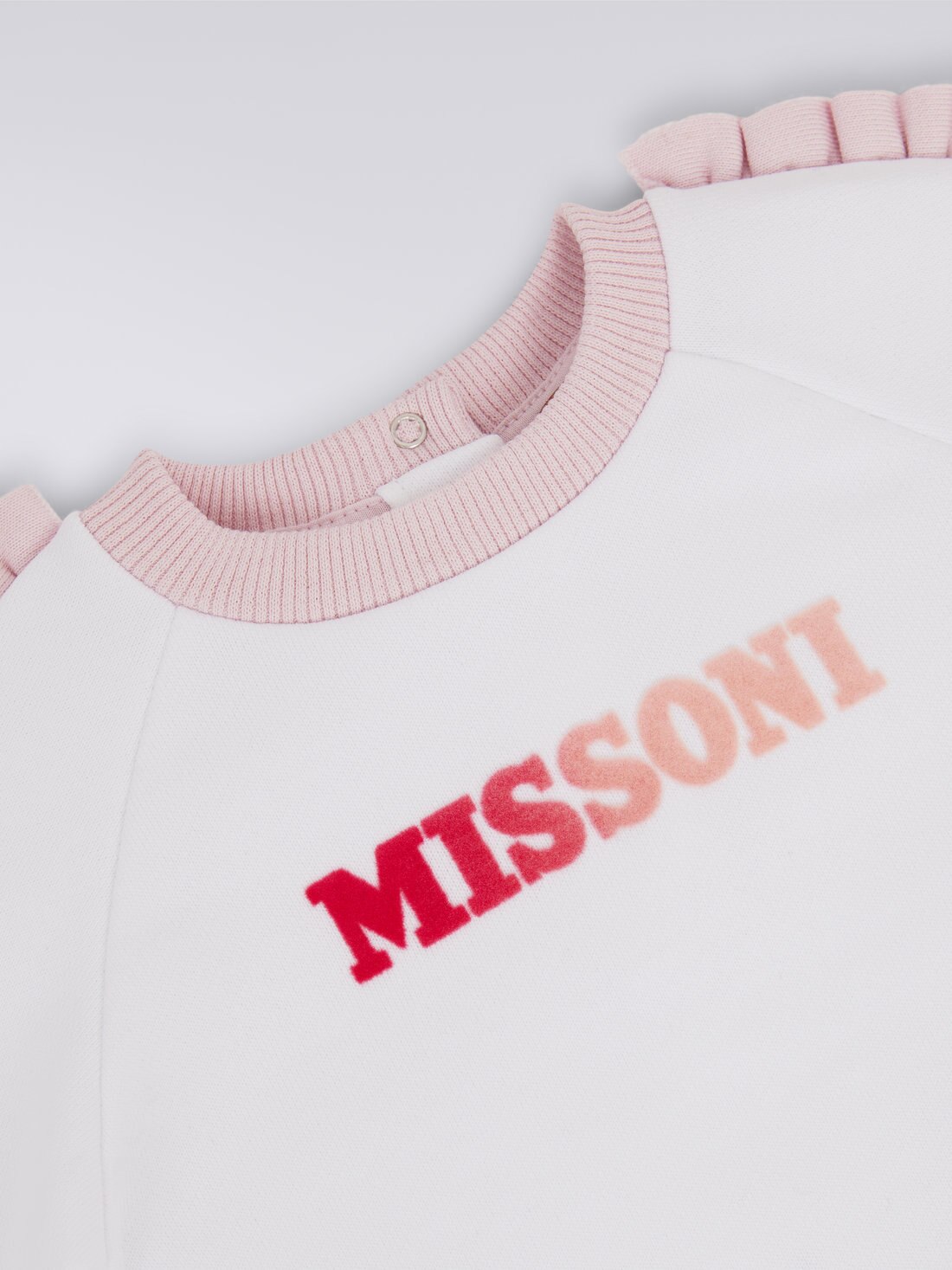 Pull en coton avec fronces et logo dégradé, Rose   - 8053147037301 - 2