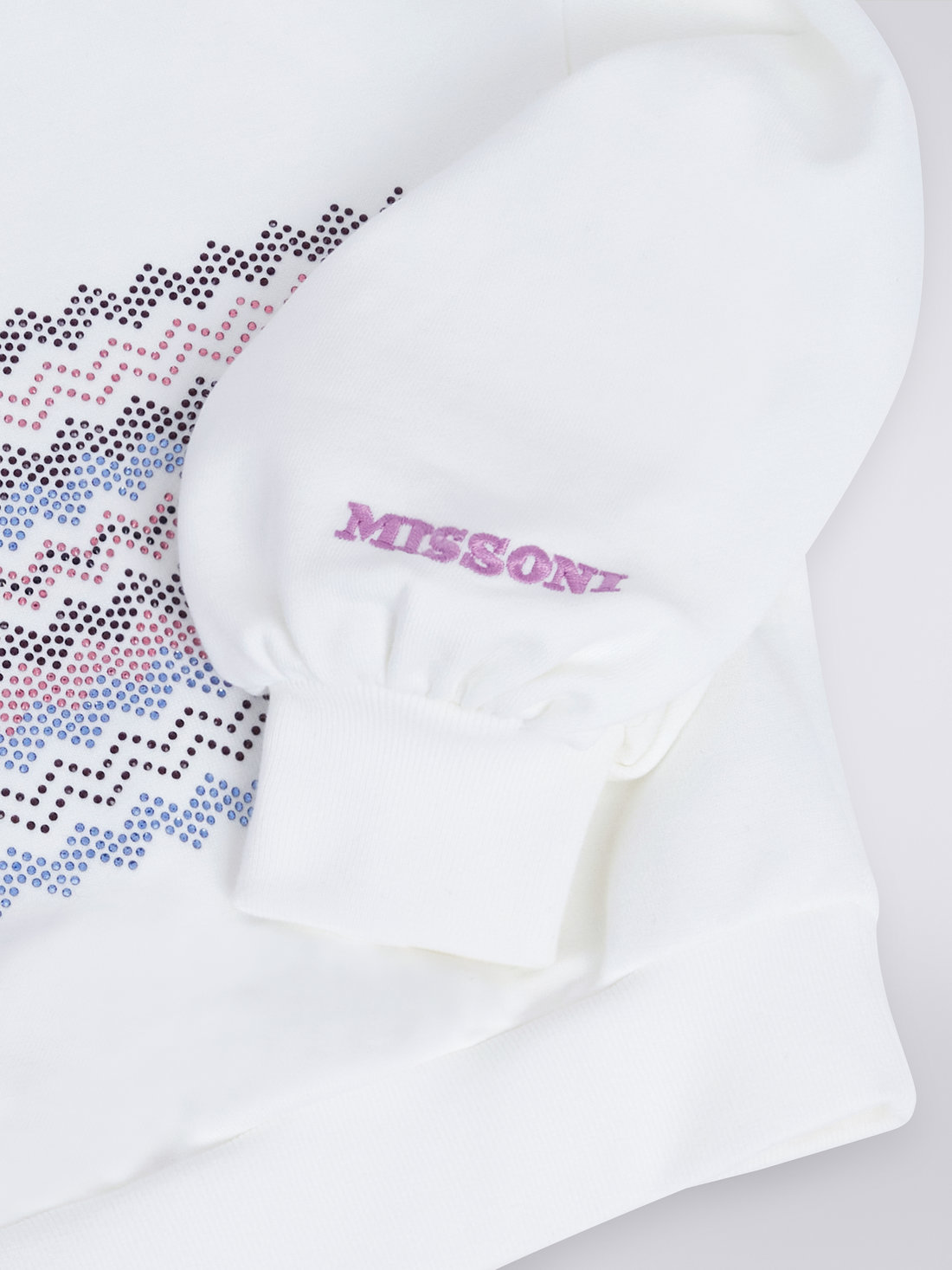 Sweat à manches longues en coton avec appliqués zig zag et logo, Multicolore  - 8053147037592 - 3