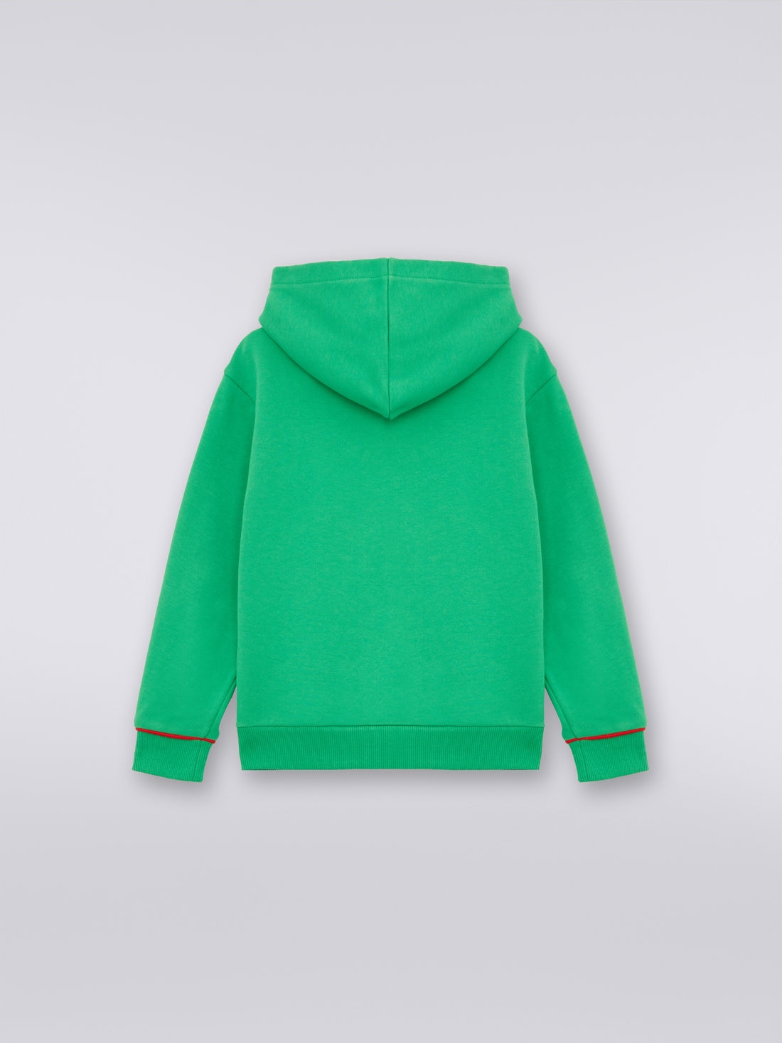 Cotton hoodie with dégradé logo, Green - KS23WW0BBV00E3S6124 - 1