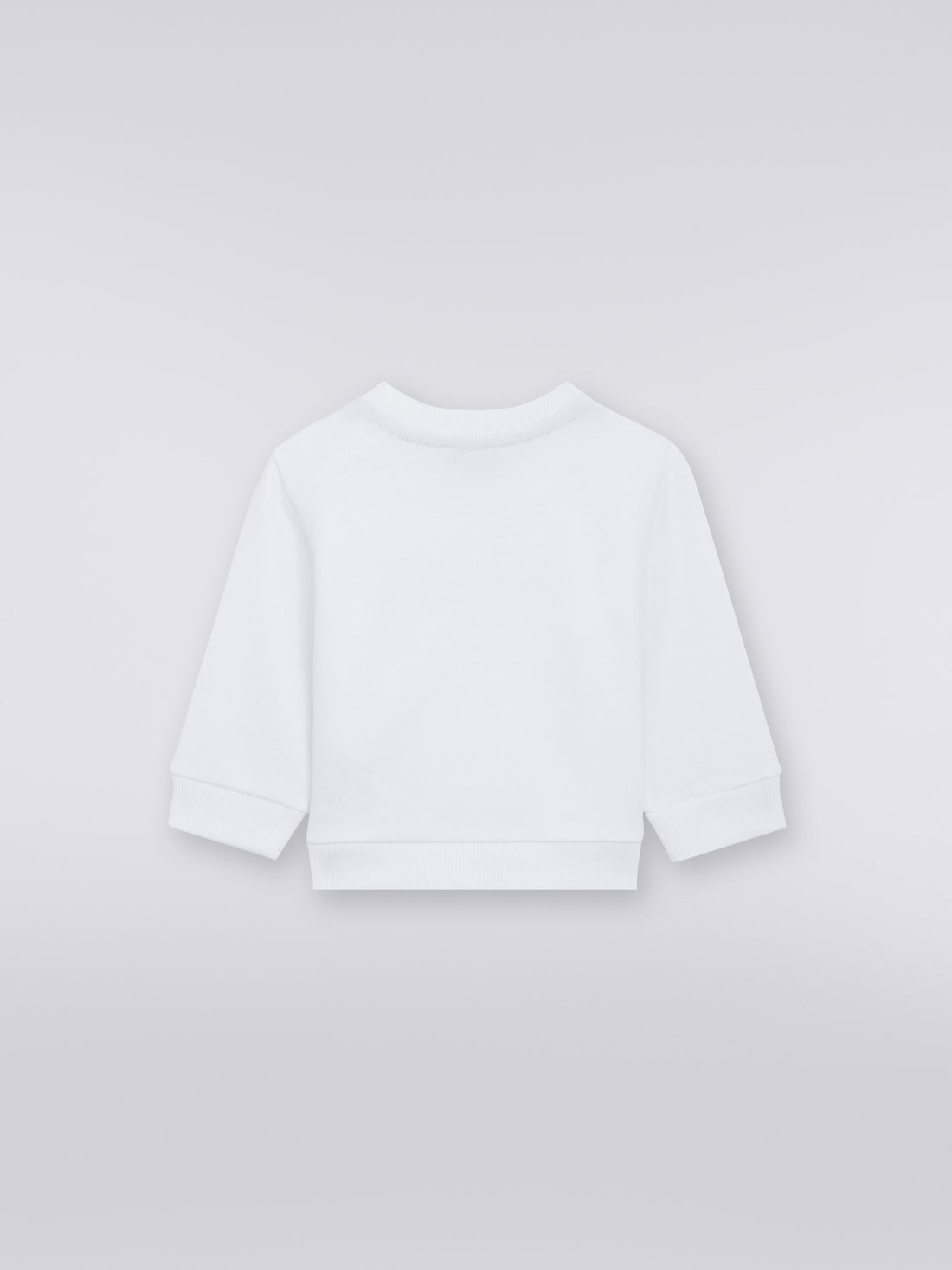 Crew-neck cotton sweatshirt with logo , White  - KS23WW0JBV00E3S019E - 1