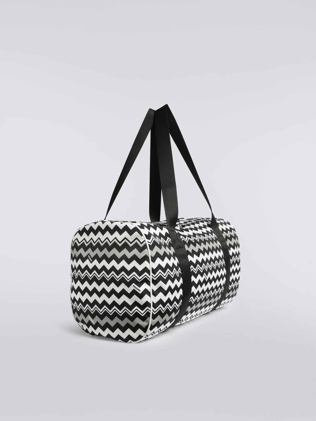 Sac de voyage en tissu technique zig zag Noir Blanc Missoni