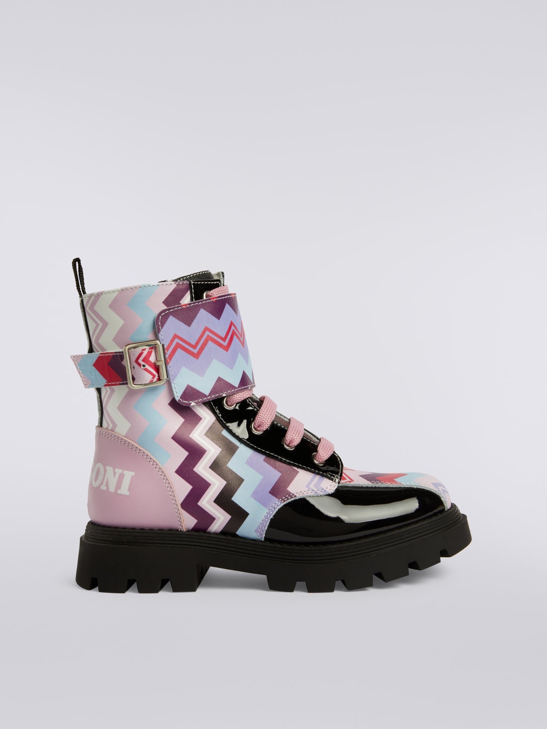 Zigzag print boots with paint inserts, Multicoloured  - KS23WY00BV00E0SM96I - 0