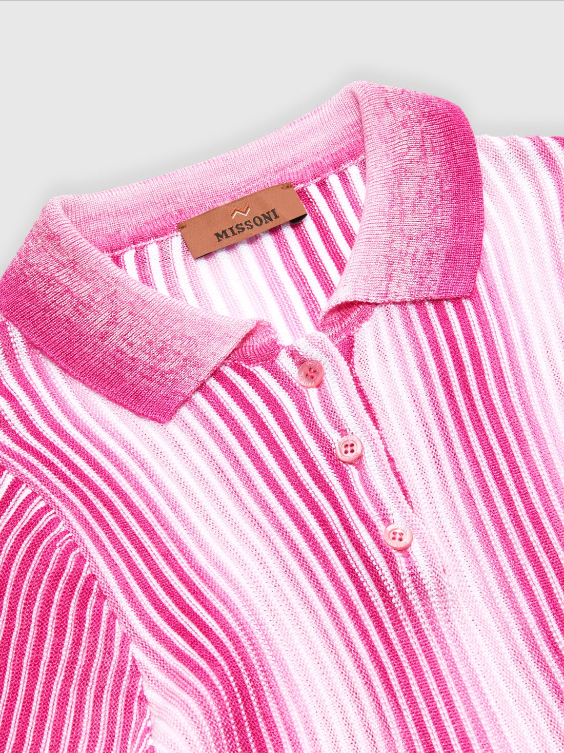 Midi dress in striped viscose knit, Pink   - KS24SG01BV00FVS30DI - 2