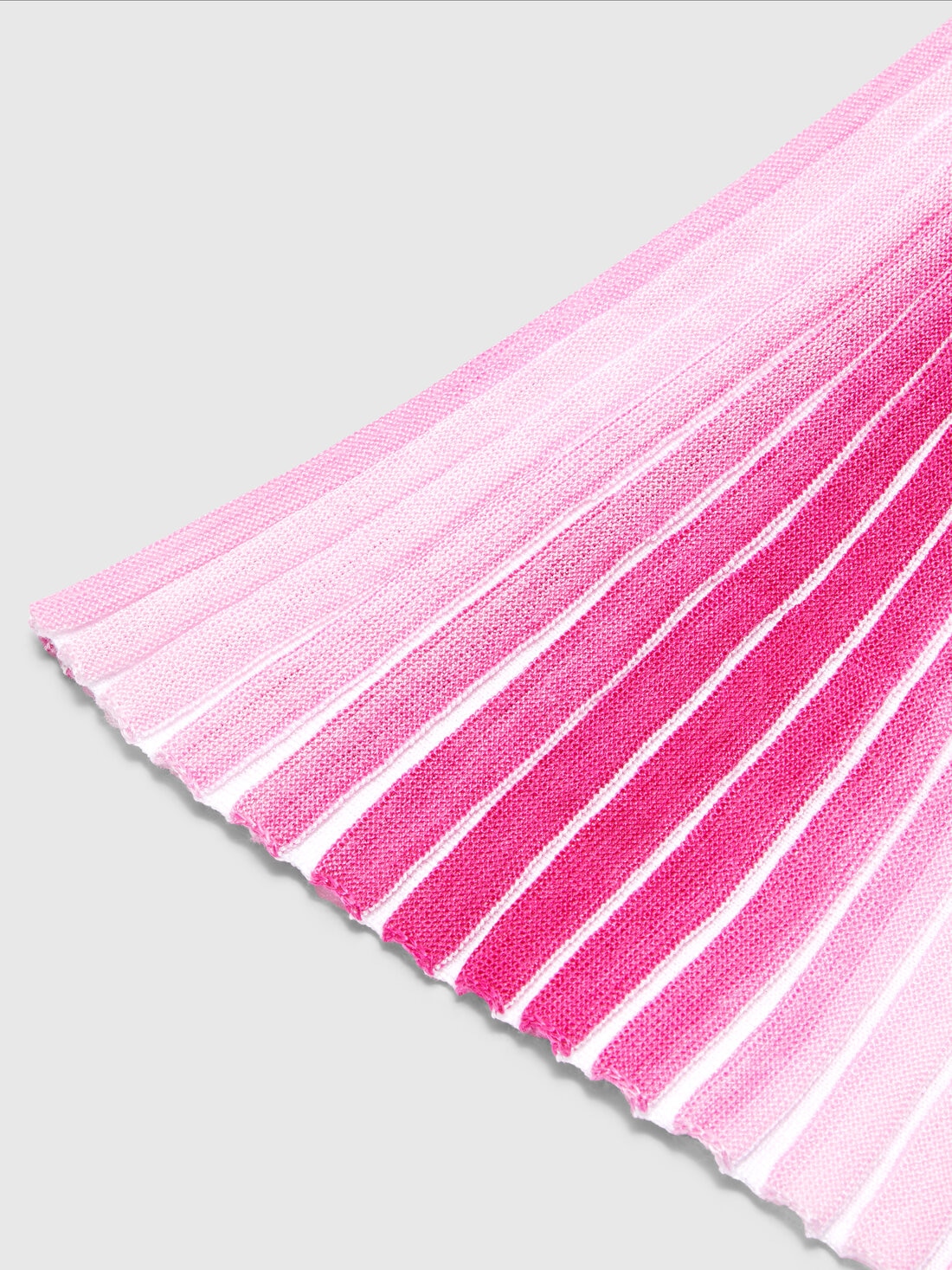 Midi dress in striped viscose knit, Pink   - KS24SG01BV00FVS30DI - 3
