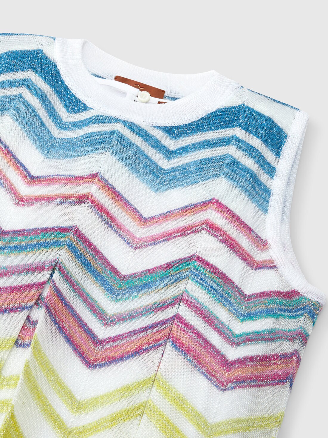 Abito in maglia di misto viscosa zig zag con lamé, Multicolore  - KS24SG02BV00FVSM923 - 3