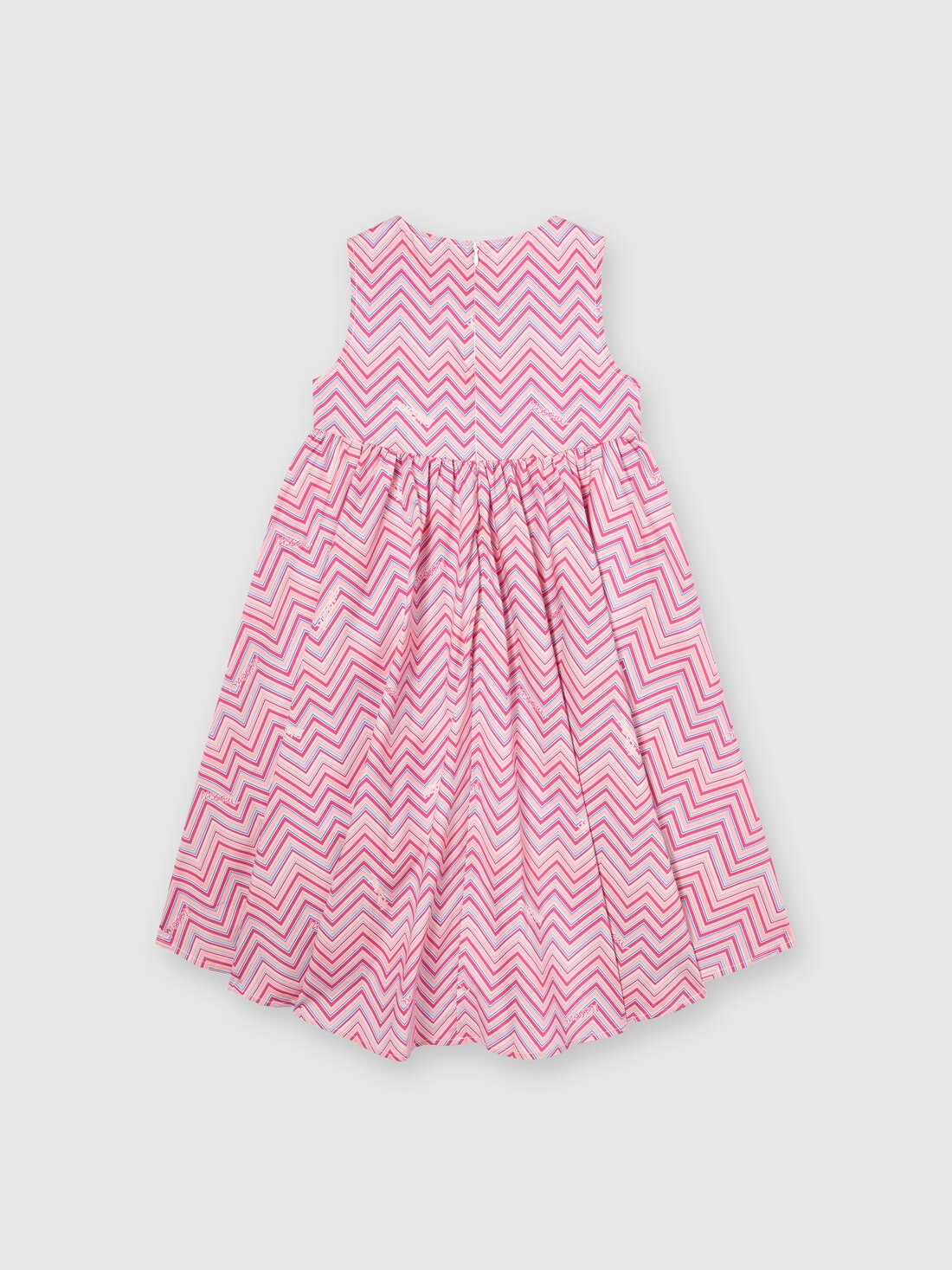 Cotton dress with zigzag print, Pink   - KS24SG05BV00FVS30DH - 1