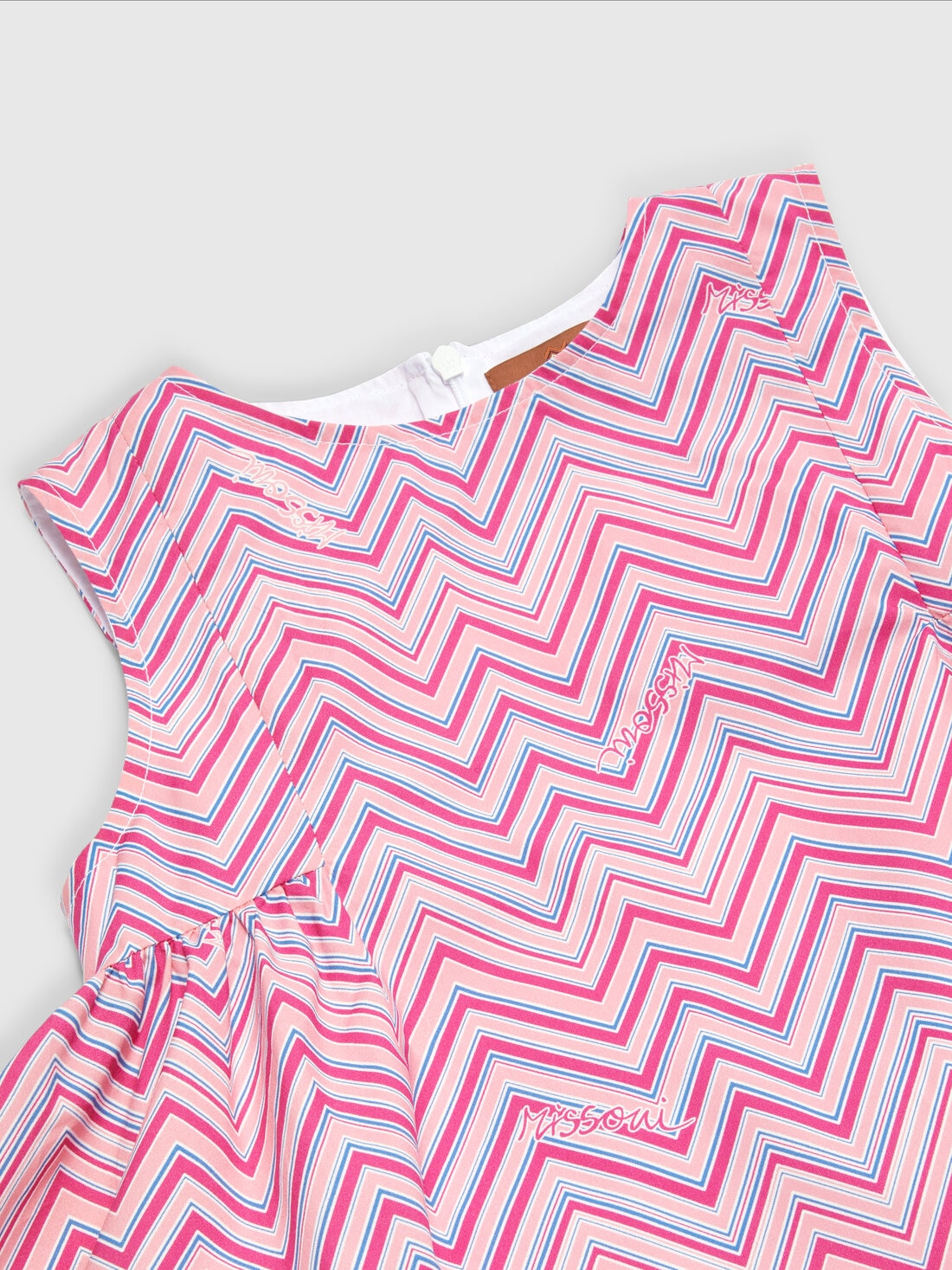 Cotton dress with zigzag print, Pink   - KS24SG05BV00FVS30DH - 2