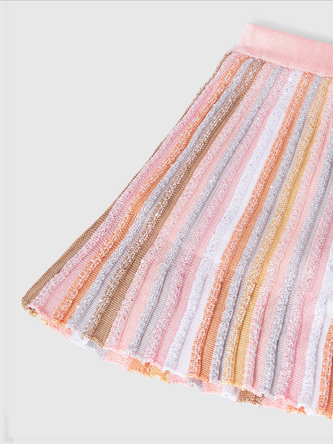 Pleated viscose knit skirt with elasticated waistband, Multicoloured  - 8053147139388 - 3