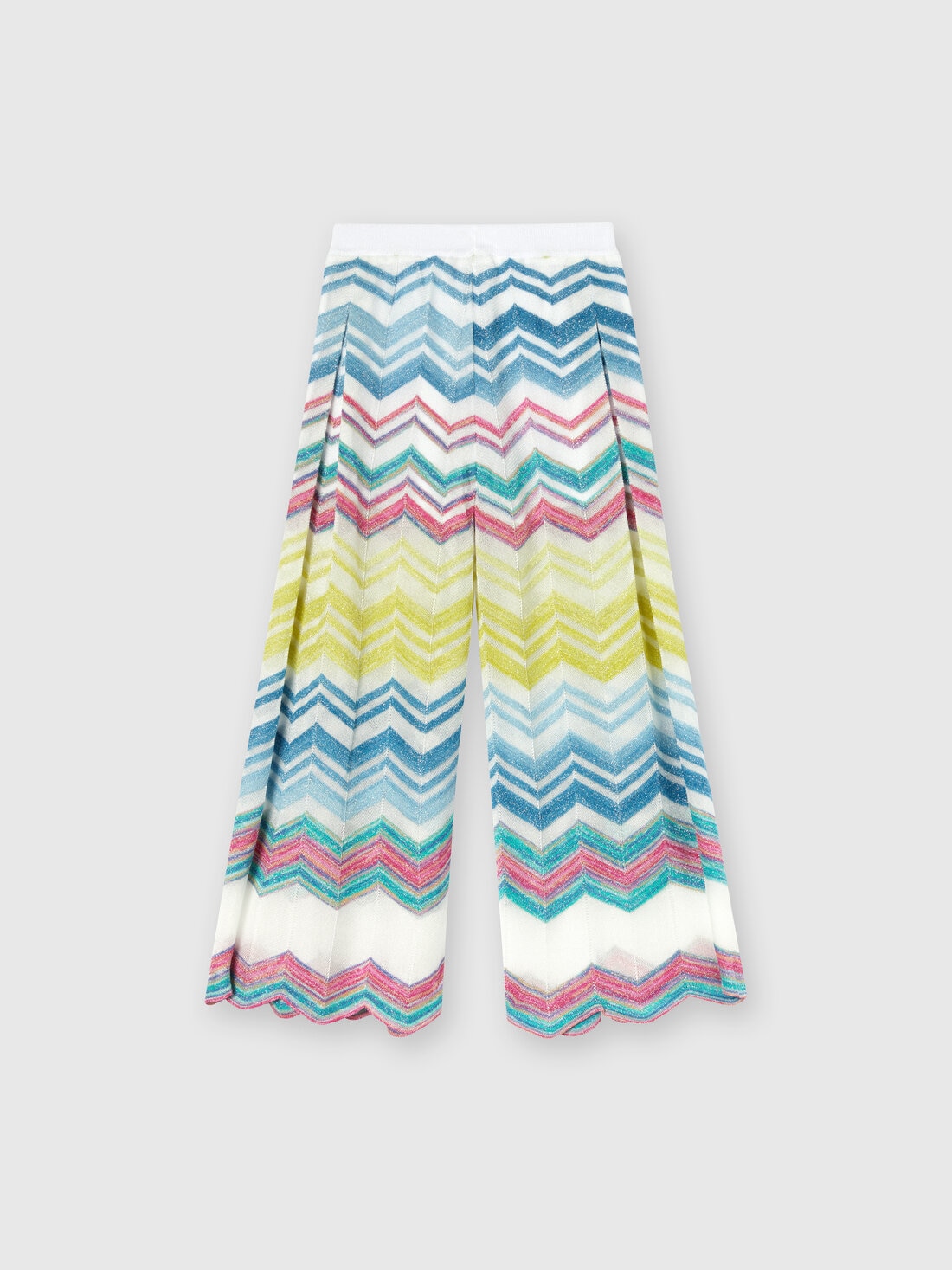 Zigzag viscose blend trousers with lurex, Multicoloured  - KS24SI01BV00FVSM923 - 1