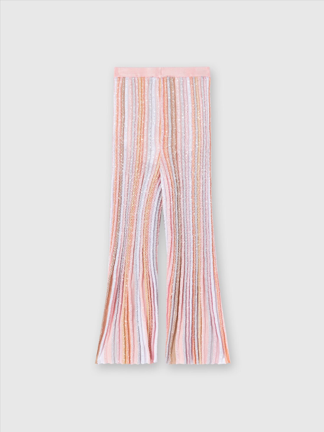 Pantalones de punto de viscosa plisada con lentejuelas, Multicolor  - KS24SI03BV00FXSM923 - 1