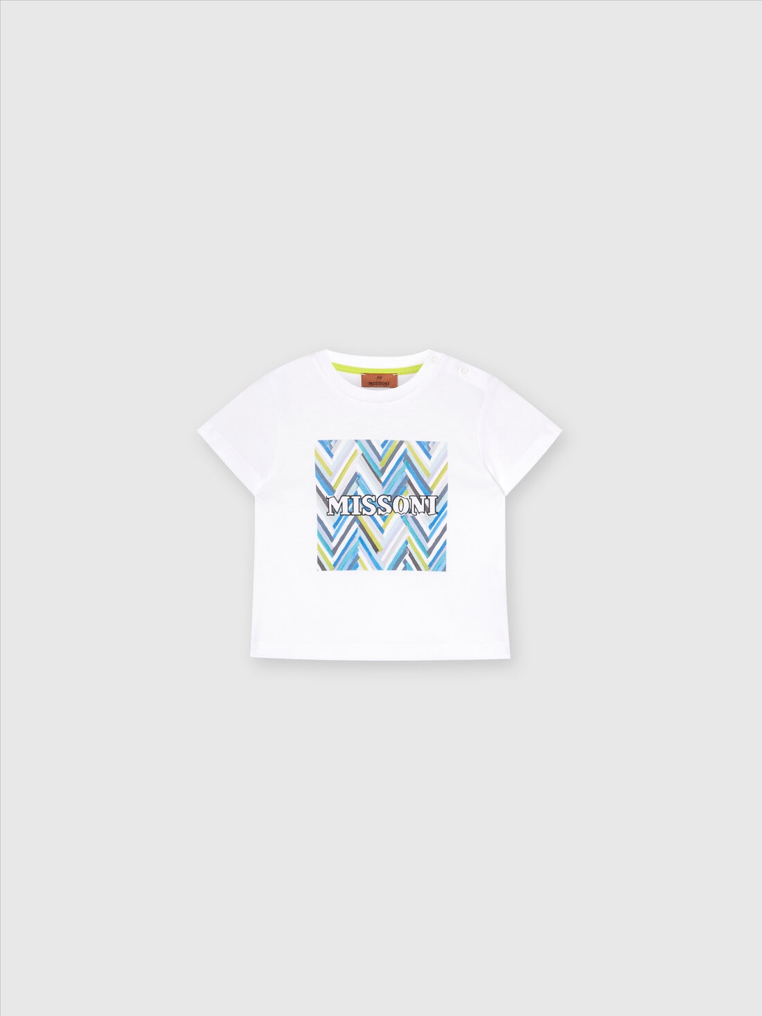 Camiseta en tejido jersey de algodón con logotipo, Multicolor  - KS24SL00BV00FWS019C - 0