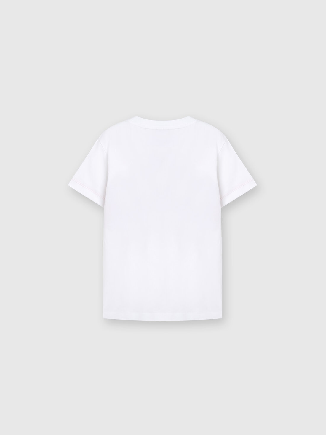 Cotton jersey T-shirt with chevron insert and logo, Multicoloured  - KS24SL01BV00FVS019I - 1