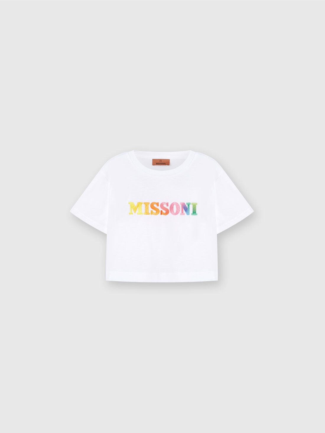 M Missoni T-shirt in jersey di cotone con scritta logo