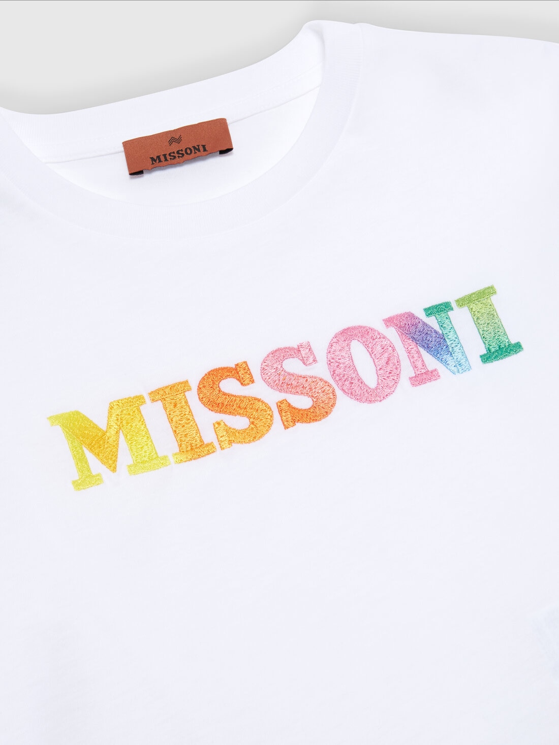 Cotton jersey T-shirt with logo lettering, White  - KS24SL02BV00FVS019E - 2