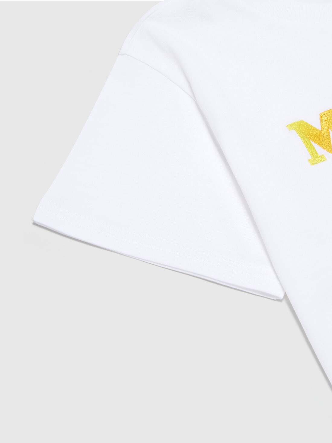 Cotton jersey T-shirt with logo lettering, White  - KS24SL02BV00FVS019E - 3