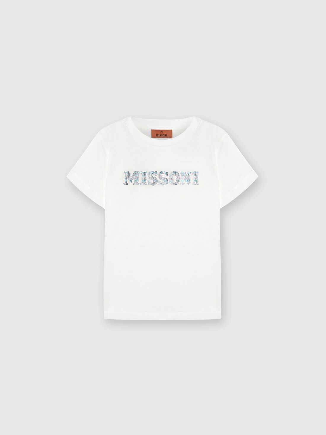 Cotton jersey T-shirt with logo, Beige - KS24SL03BV00FVS019G - 0