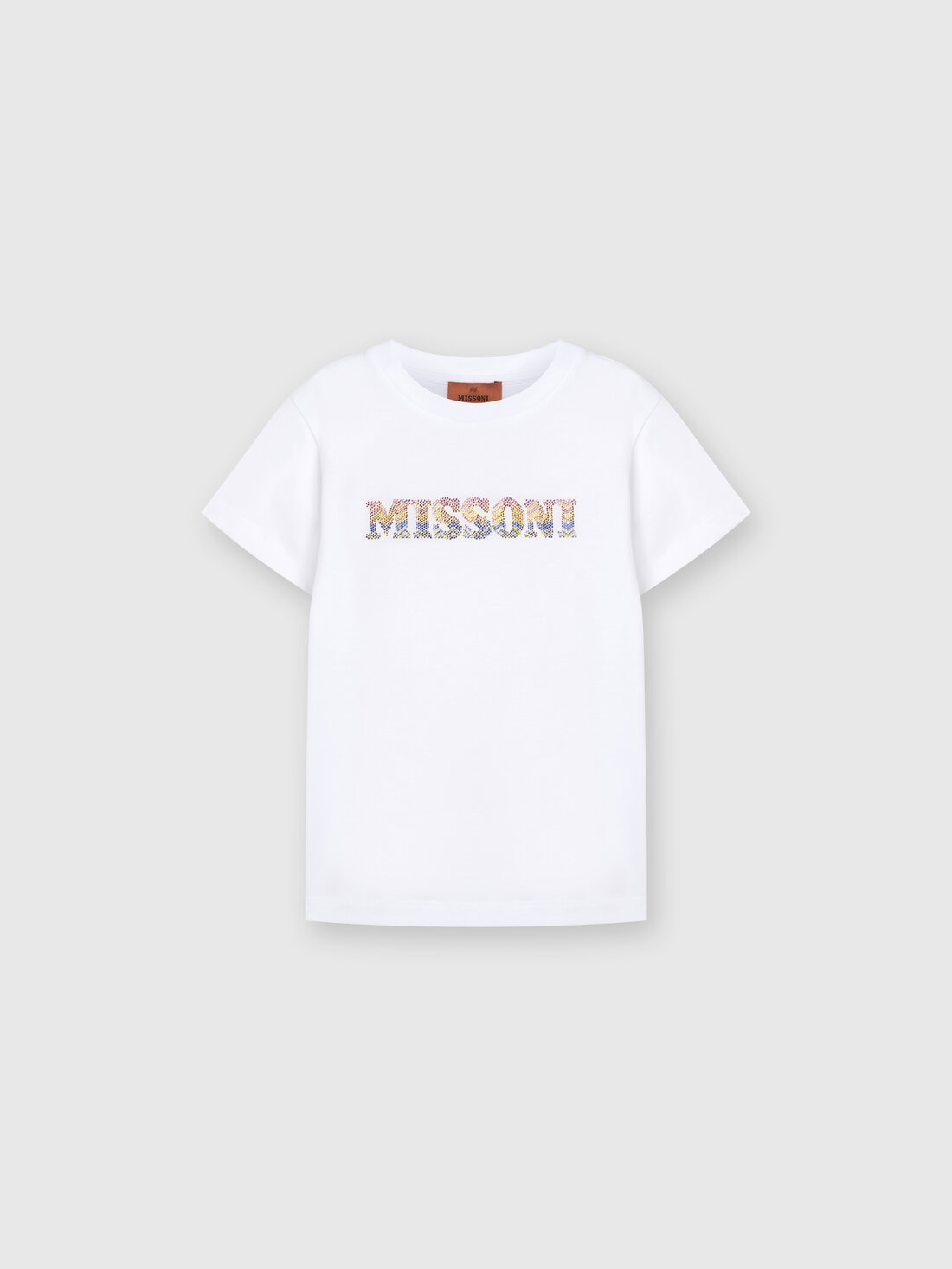 Cotton jersey T-shirt with chevron logo lettering , Multicoloured  - KS24SL04BV00FVS019C - 0