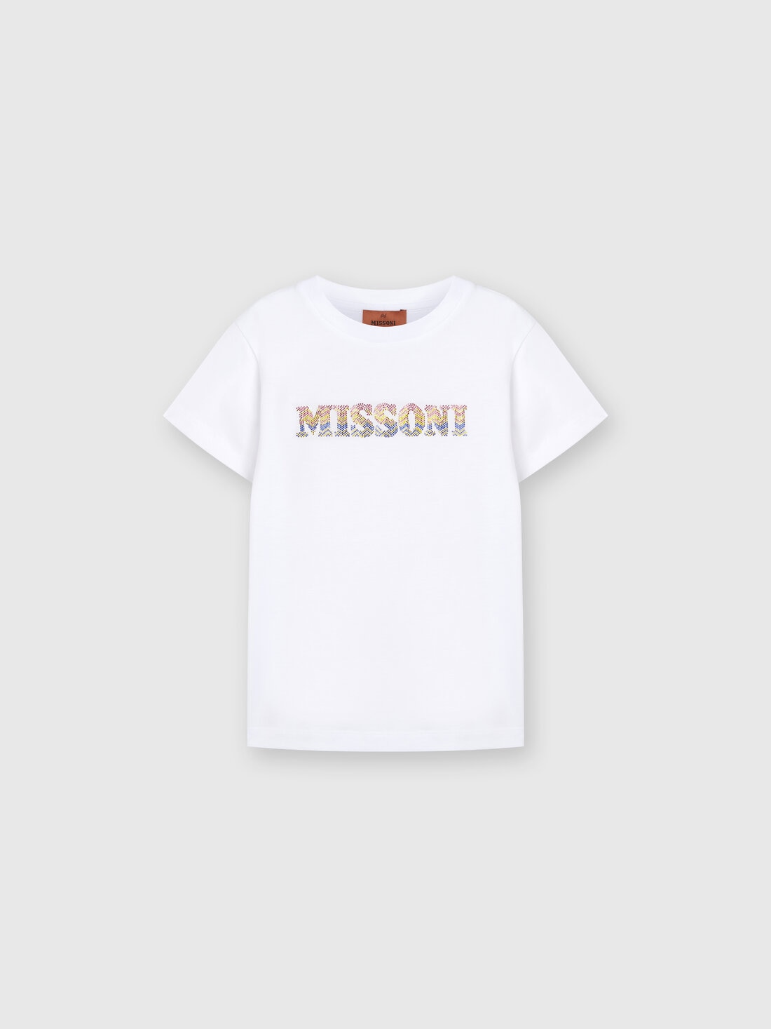 Missoni T-shirt in jersey di cotone con scritta logo chevron